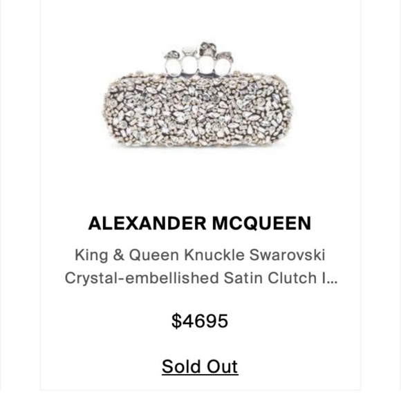 Alexander McQueen Swarovski Crystal Skull Four-Ring Box Clutch - Picture 16 of 17